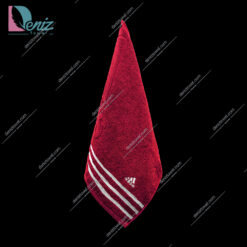 حوله ورزشی adidas رنگ زرشکی سفید