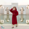 حوله تن پوش با طرح ساده رنگ زرشکی