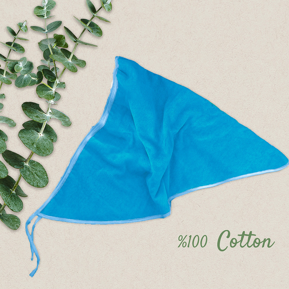 حوله سر طرح ساده مدل روسری رنگ آبی