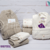 حوله ست دو نفره HANDMADE رنگ شیری و صدری