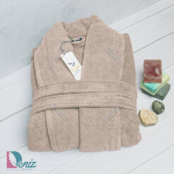 حوله تن پوش بلو طرح ماکرو رنگ نسکافه ای روشن