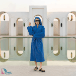 حوله تن پوش با طرح ساده رنگ آبی نفتی