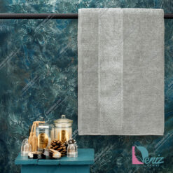 حوله حمامی طرح ماکرو رنگ سدری روشن