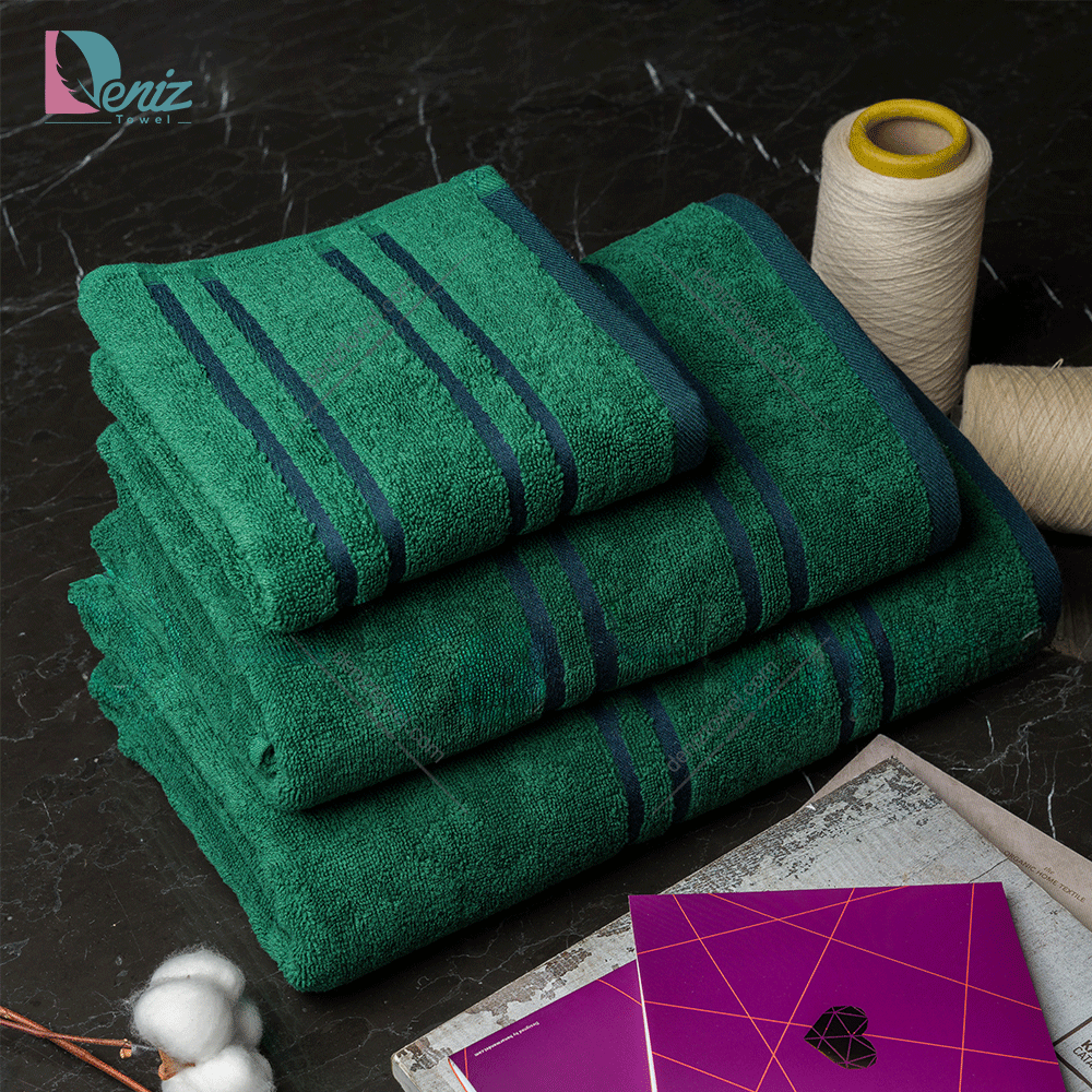 حوله ست سه تکه پارما رنگ یشمی