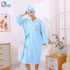 حوله تن پوش پولیشی دوتکه TIME رنگ آبی روشن