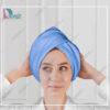 حوله سر طرح ساده مدل کلاه پیچ رنگ آبی روشن