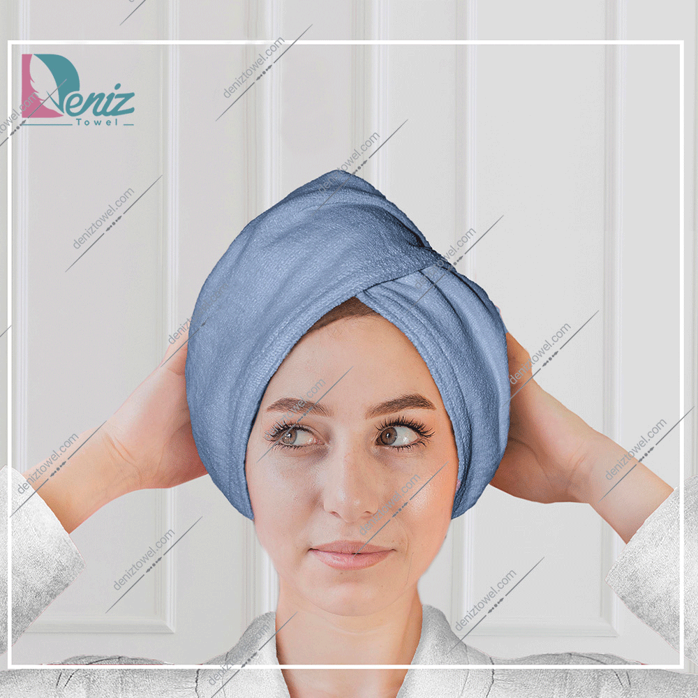 حوله سر طرح ساده مدل کلاه پیچ رنگ نقرابی تیره