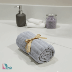 حوله دستی میکروفایبر رومن رنگ طوسی