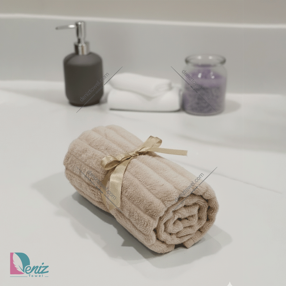 حوله دستی میکروفایبر رومن رنگ نسکافه ای