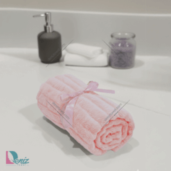 حوله دستی میکروفایبر رومن رنگ گلبهی