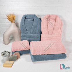 حوله ست دو نفره روویتا رنگ نقرابی و گلبهی