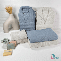 حوله ست دو نفره ویتورال رنگ استخونی و نقرابی