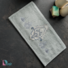 حوله دستی سرمه دوزی داماس رنگ طوسی سبز