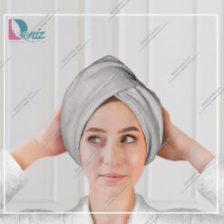 حوله سر طرح ساده مدل کلاه پیچ رنگ طوسی