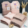 حوله ست دو نفره ژولیتا طرح دانتل پودرا و نسکافه ای