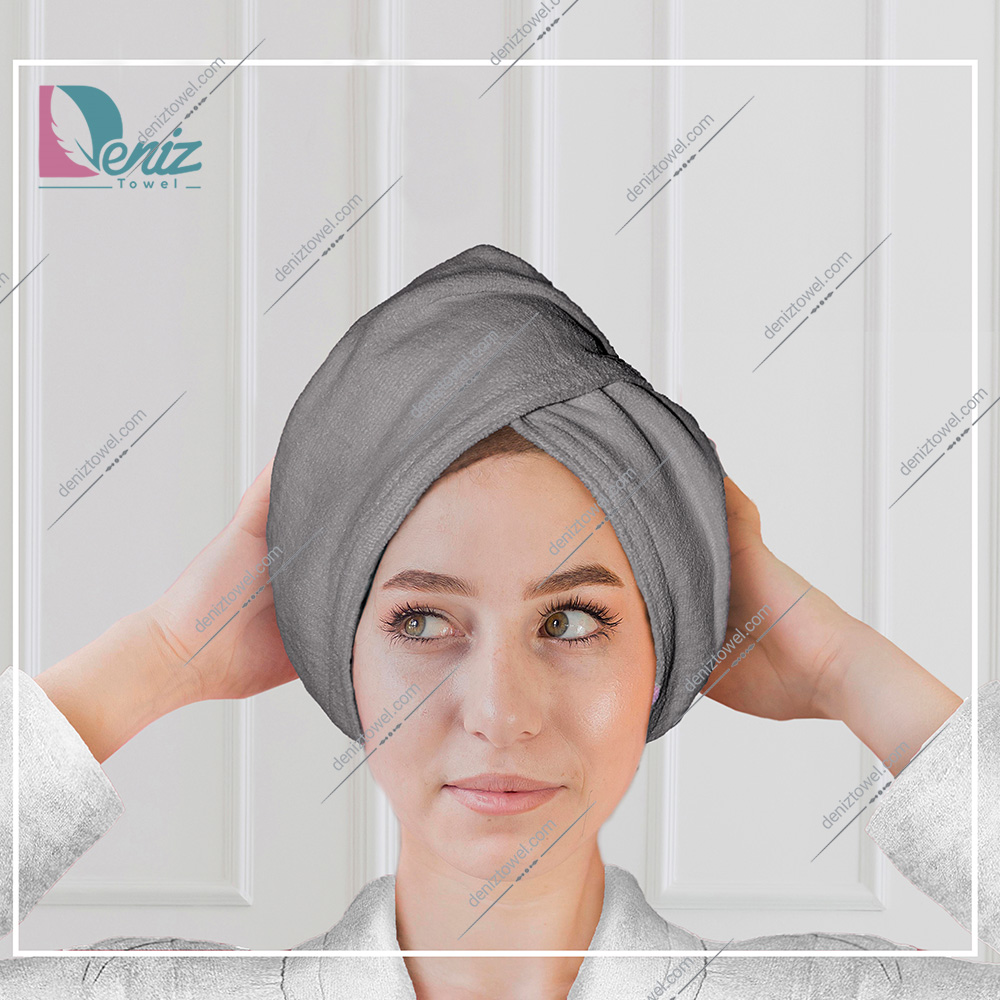 حوله سر طرح ساده مدل کلاه پیچ رنگ سنگی