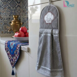 آویز حوله ای آشپزخانه طرح کلاه سرآشپز رنگ طوسی