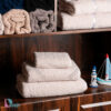 حوله ست سه تکه لوشا رنگ کرم