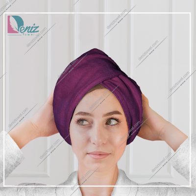 حوله سر طرح ساده مدل کلاه پیچ رنگ بنفش