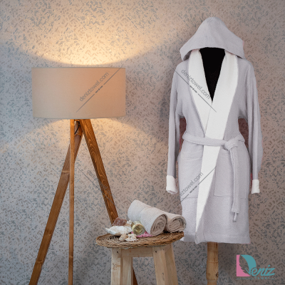 حوله تن پوش کوتاه دیمورا رنگ طوسی سفید