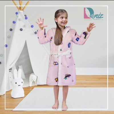 حوله کودک طرح تک شاخ صورتی روشن