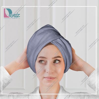 حوله سر طرح ساده مدل کلاه پیچ رنگ بنفش روشن