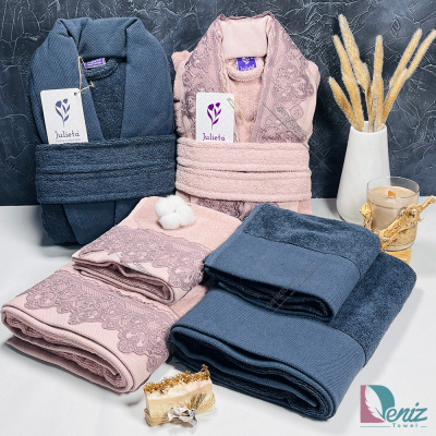 حوله ست دو نفره ژولیتا طرح دانتل نوک مدادی و کالباسی